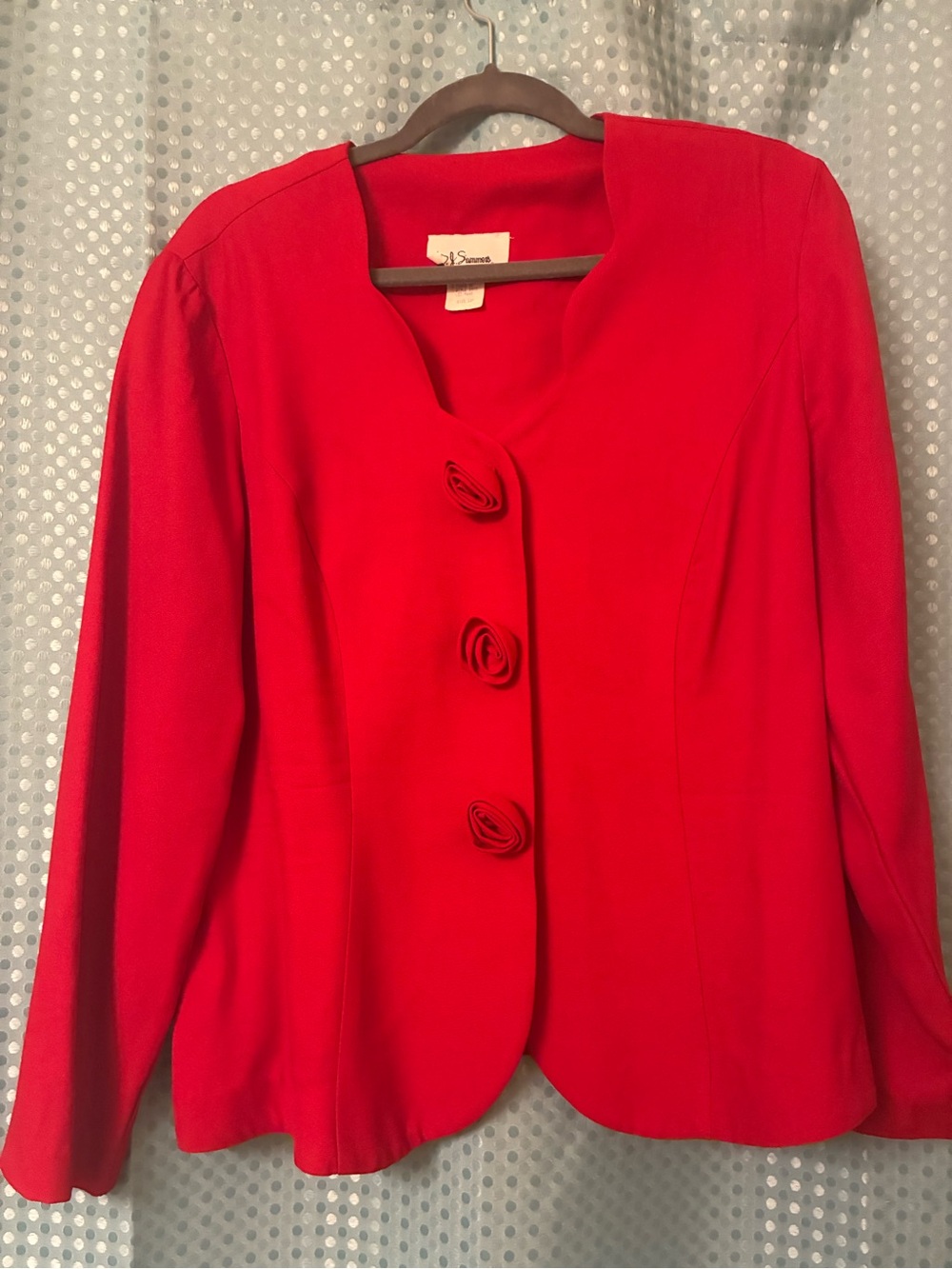 Vintage-Inspired Red Women's Blazer Jacket